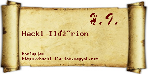 Hackl Ilárion névjegykártya